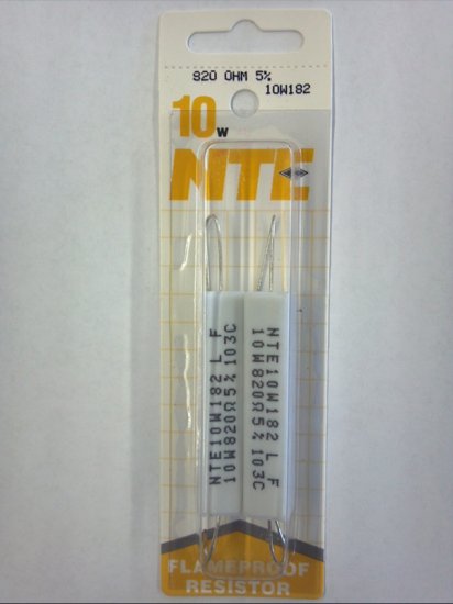 820 Ohm 10W Cerment Power Wirewound Resistor (2Pk) 5% Tolerance