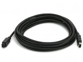 15Ft Black Bilingual FireWire Cable 9P(800)M-6P(400)M