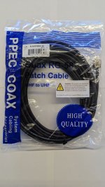 25Ft RG-58A/U Double Shield Cable, PL-259 UHF Plug/Plug