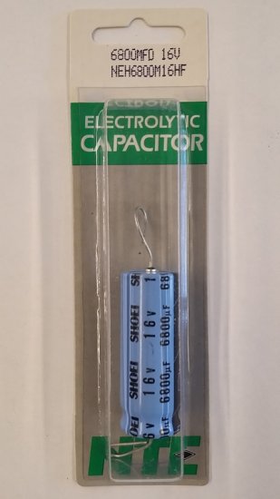 6,800uf 16V Axial Lead Electrolytic Capacitor