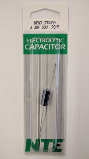 3.3uf 50V Axial Lead Electrolytic Capacitor