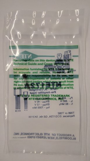 NTE172A NPN - Si, Darlington Pre-Amplifier Input
