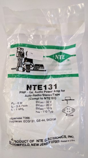 NTE131 PNP-Ge, Audio Power Amp for Auto-Radio (Compl to NTE155)