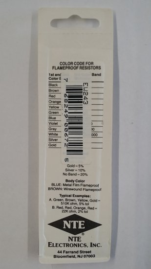 4.3K Ohm, 1/8W, 2% Metal Film Flameproof Resistor (6Pk)