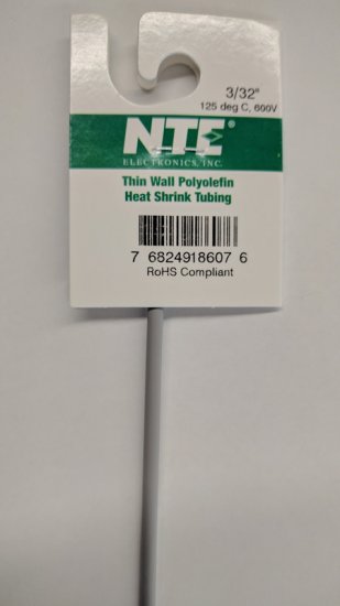 3/32" Grey 48" Thin Wall 2:1 Polyolefin Heat Shrink Tubing