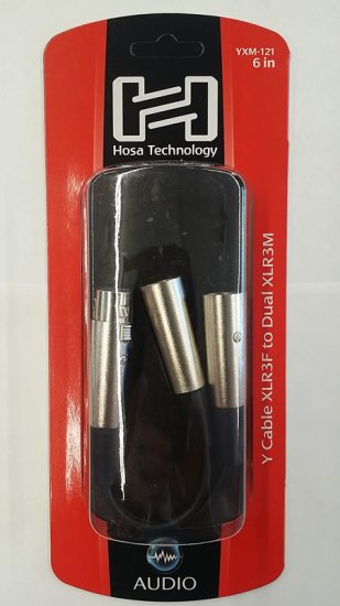 Y Cable XLR3F to Dual XLR3M 6"