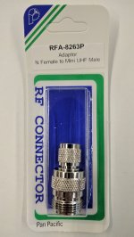 N Jack to Mini-UHF Plug Adapter