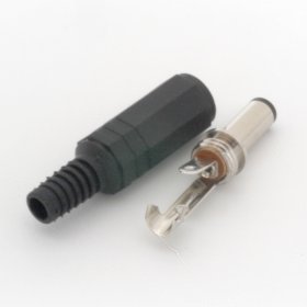 Size N 5.5/2.5mm Coaxial DC Power Plug Inline with Strain Relief