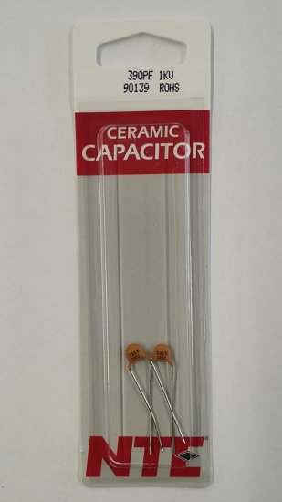 390pf/0.39nf/0.00039uf 1000V Ceramic Disc Capacitor (2Pk)