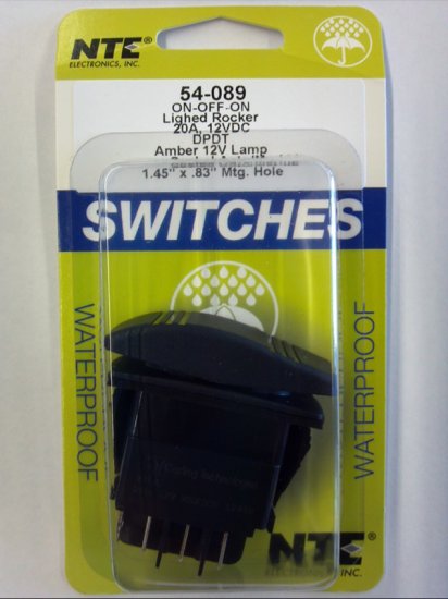 Amber 12V Inc Lighted DPDT On-Off-On 12V 20A