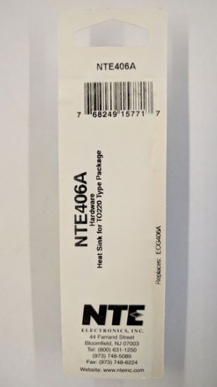 NTE406A Heat Sink for TO-220 Type Package (2Pk)