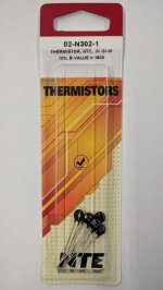 02-N302-1 Thermistor NTC 3K Ohm, Radial,B Value=3900 (5Pk)