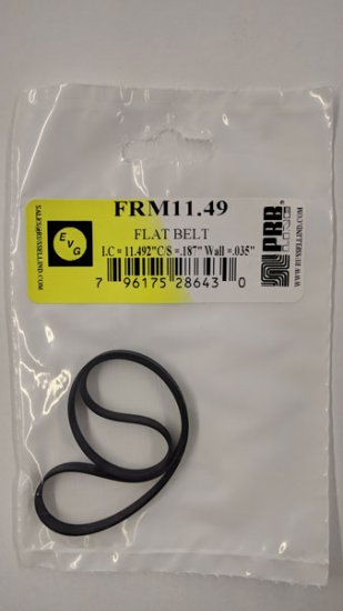 FRM11.49 Flat Rubber Belt 11.49\" IC, .187\" CS, .035\" Wall Thickn