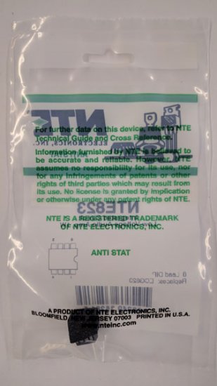 NTE823 IC, Low Voltage Audio Amplifier, 8-Lead DIP