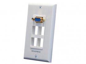 VGA Decora Wall Plate - HDB15, 4-Keystone (White)