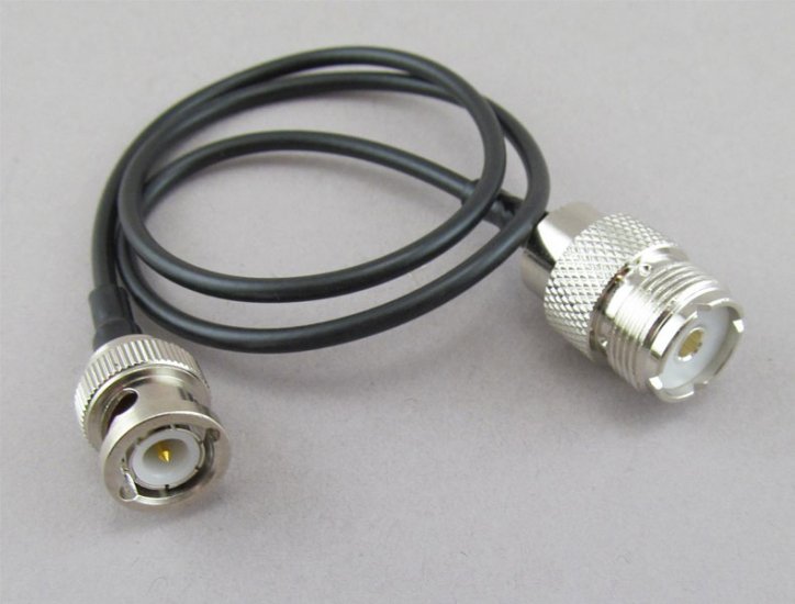 18\" Adapter/Jumper Cable, BNC Male/SO-239 Female UHF