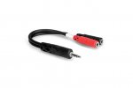 6in Stereo Breakout Cable 3.5mm TRS to Dual 3.5mm TSF