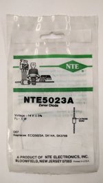 NTE5023A Zener Diode 14.0V 1/2W, DO35