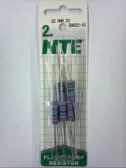 22 Ohm 2 Watt Metal Oxide Film Resistor (10Pk) 2% Tolerance