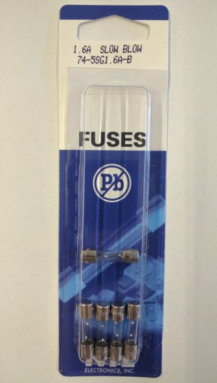 1.6 Amp (GMD) Glass Fuse (5Pk) Slow Blow 5x20mm