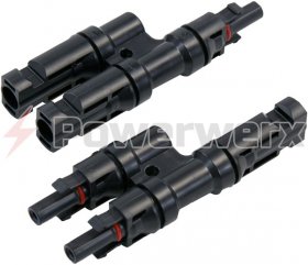 Solar MC4 Connector T-Branch 2 to 1 Splitter MMF + FFM Pair