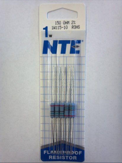 150 Ohm 1 Watt Metal Oxide Film Resistor (10Pk) 2% Tolerance
