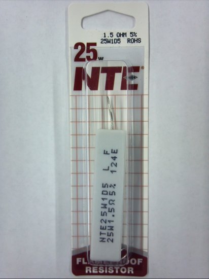 1.5 Ohm 25W Cermet Power Wirewound Resistor 5% Tolerance