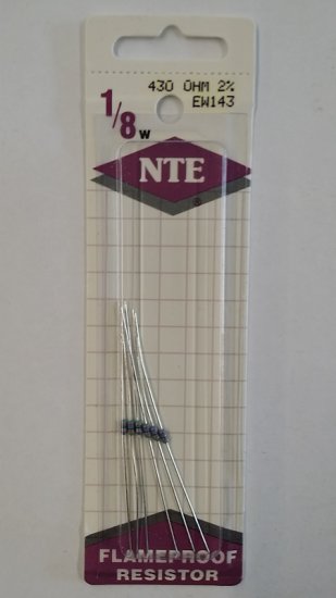 430 Ohm, 1/8W, 2% Metal Film Flameproof Resistor (6Pk)