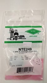 NTE249 T-NPN, Si, Darlington Power Amp (Compl to NTE250)