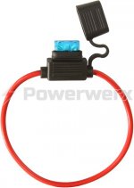 ATC/ATO Inline Fuse Holder (Gauge: 12, Color: Red) 20A Limit