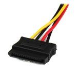 12in LP4 to 2x Latching SATA Power Y Cable 4 Pin Molex/2SATA