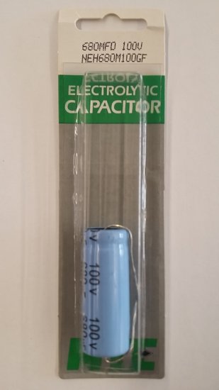 680uf 100V Axial Lead Electrolytic Capacitor