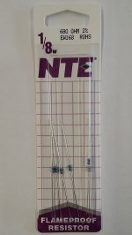 680 Ohm, 1/8W, 2% Metal Film Flameproof Resistor (6Pk)