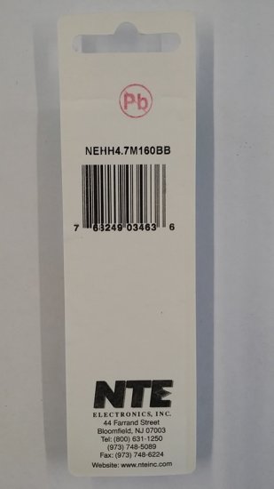 4.7uf 160V Axial Lead Electrolytic Capacitor