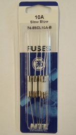 10 Amp (S505-V) Axial Ceramic Fuse 5Pk Slow Blow 5x20mm