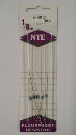 24 Ohm, 1/8W, 2% Metal Film Flameproof Resistor (6Pk)