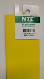 1-1/2" Yellow 48" Thin Wall 2:1 Polyolefin Heat Shrink Tubing