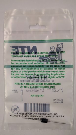 NTE647 Schottky Barrier Si Rect LowVolt HiFreq 100V 5A DO-201AD