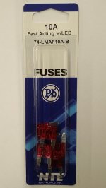 10 Amp Red (ATM) Lighted Mini-Blade Fuse 32V (5Pk) Fast Acting