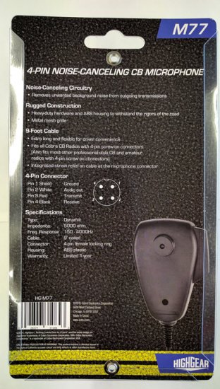 Cobra Premium Noise Cancelling Microphone 4-Pin Thread-On