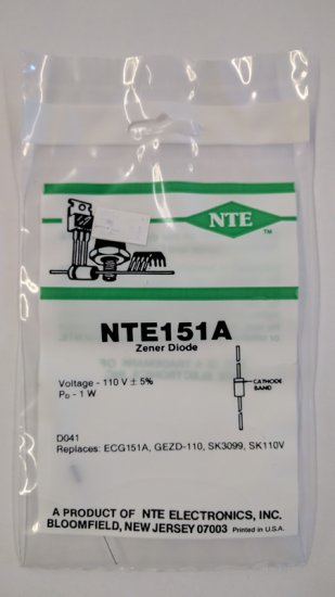 NTE151A Zener Diode (2Pk) 110V 1Watt