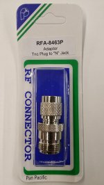 N Jack to TNC Plug Adapter