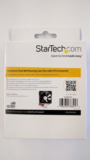 92x25mm Dual Ball Bearing Computer Case Fan w/ LP4 Connector