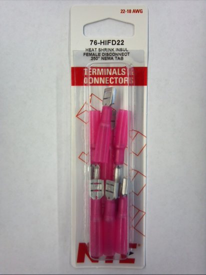 Heat Shrink Female Q.D. Connector 22-18Awg (10Pk)