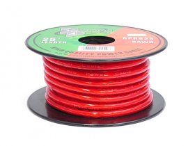 25Ft Red/Clear 8Awg Stranded Hookup Wire