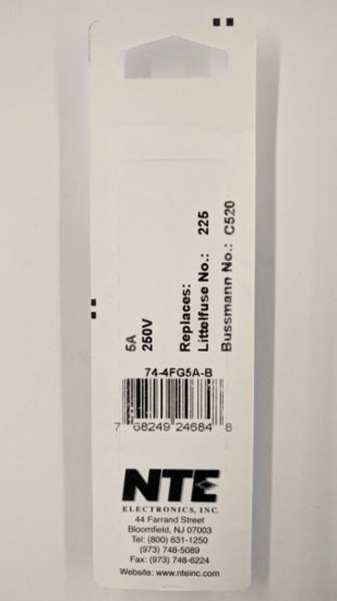 5 Amp (2AG) Fuse (5Pk) Fast Acting 4.5x15mm
