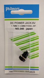 Size B 4.0/1.7mm Coaxial DC Power Jack Panel Mount Plastic