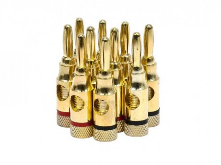 Banana Plugs Open Screw Type (Gold) Red/Black (5Pairs)