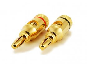 Banana Plugs Open Screw Type (Gold) Red/Black (1Pair)