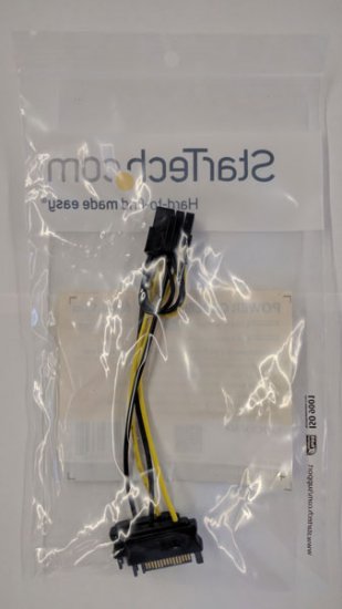 6in SATA Power to 8 Pin PCI Express Video Card Power Cable Adapt